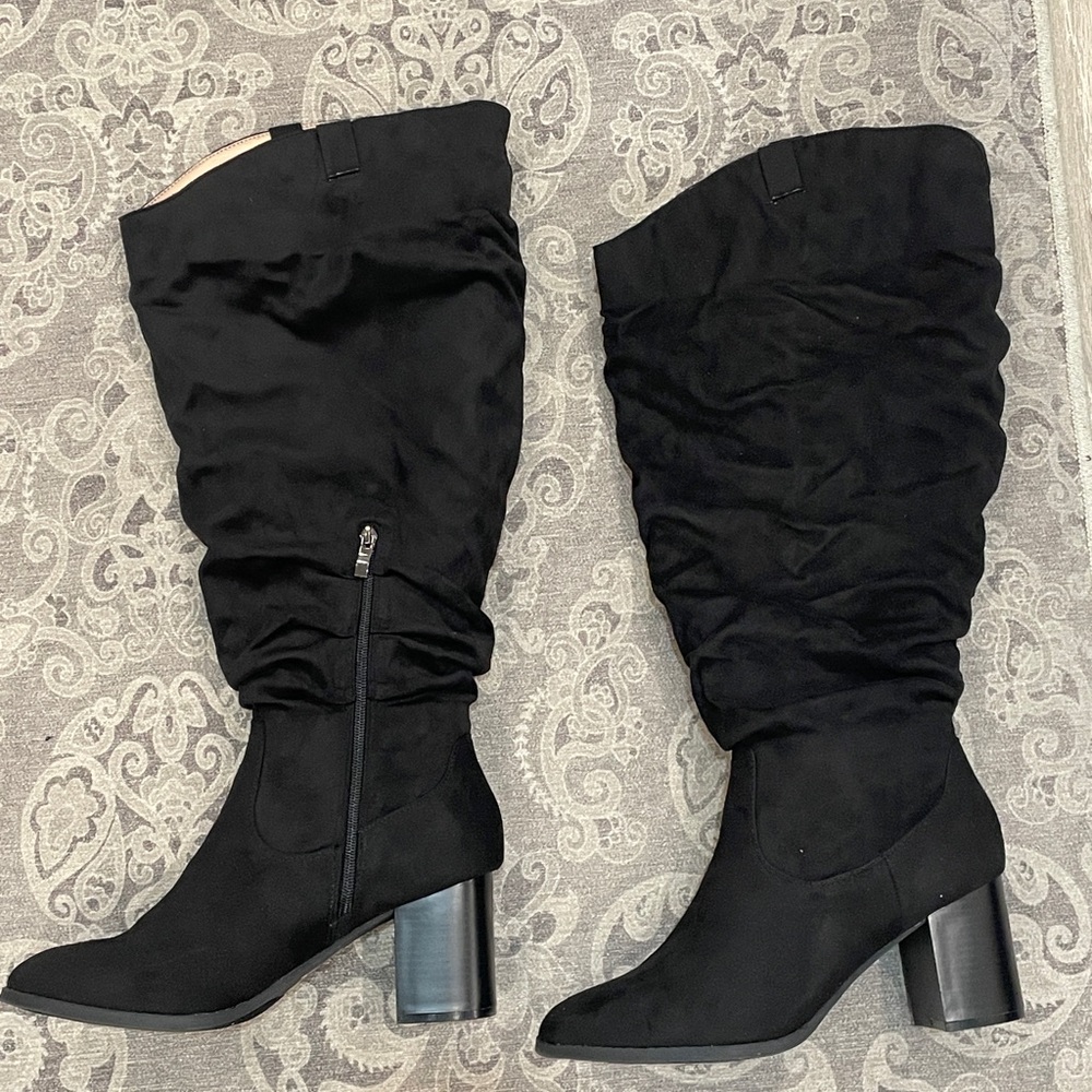 Journee Collection Black Heeled Boots